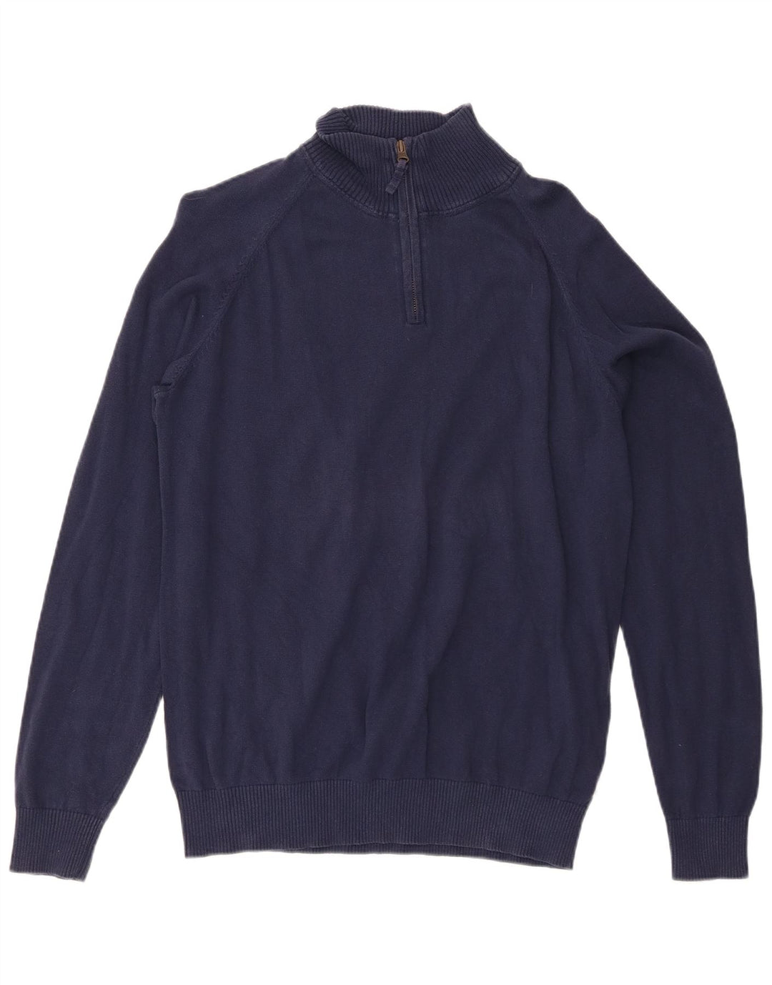Timberland Herre Regular Fit Zip Neck Jumper Sweater Large Navy Blue Bomuld