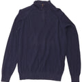 Timberland Herre Regular Fit Zip Neck Jumper Sweater Large Navy Blue Bomuld