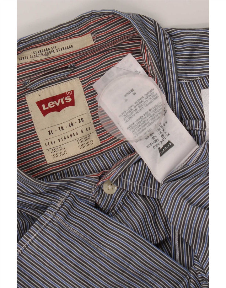 Levi's Herre Standard Fit skjorte XL blå stribet bomuld