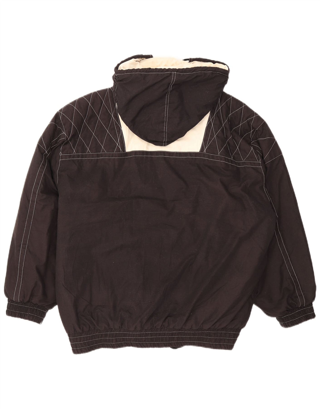 RODEO Womens Oversized Hooded Windbreaker Jacket EU 42 Large Black