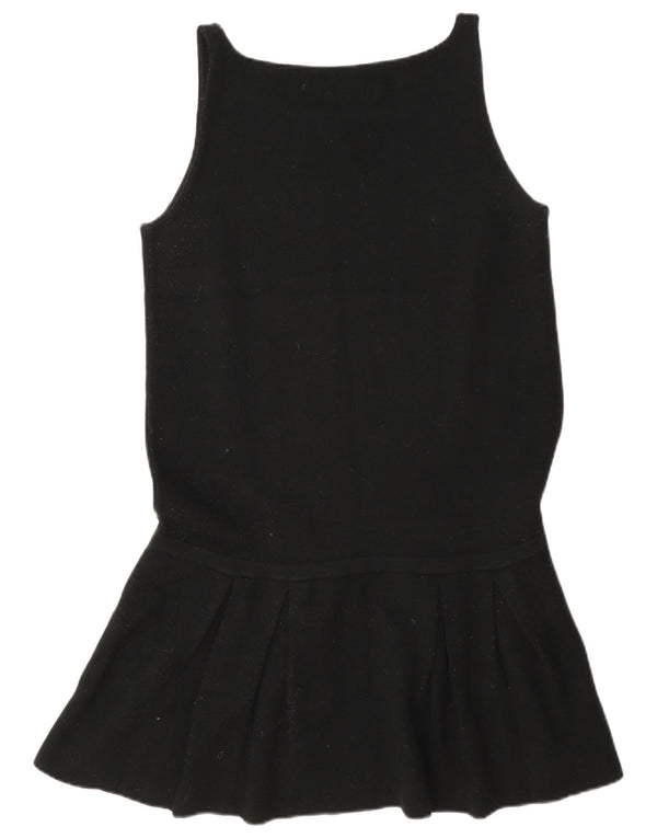 Zara Womens Ærmeløs Regular Drop Waist Dress UK 14 Large Black Acryl