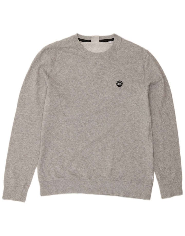 Jack & Jones Sweatshirt til mænd, stor grå flækket bomuld