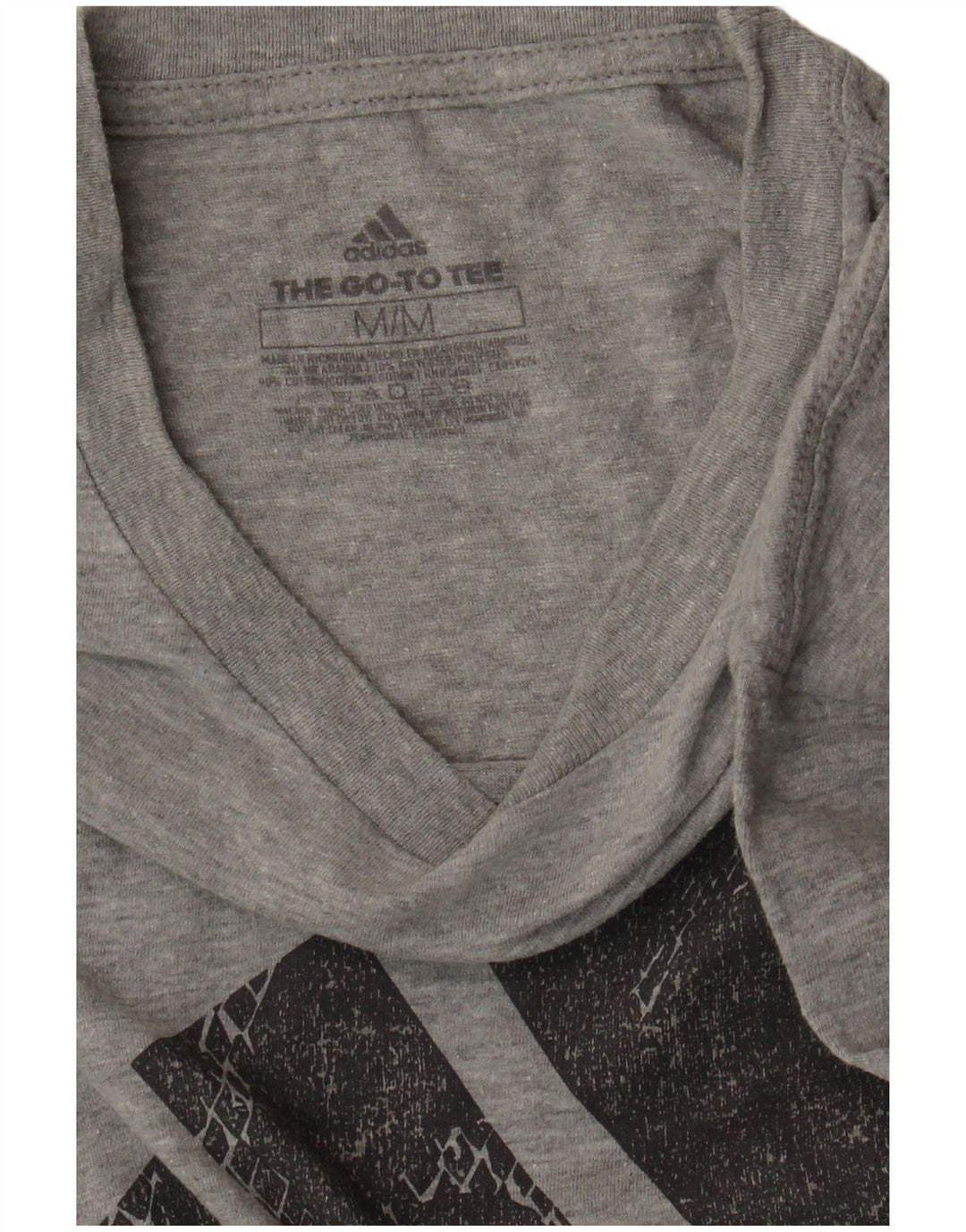 ADIDAS Grafisk T-shirt til mænd, mellemgrå bomuld