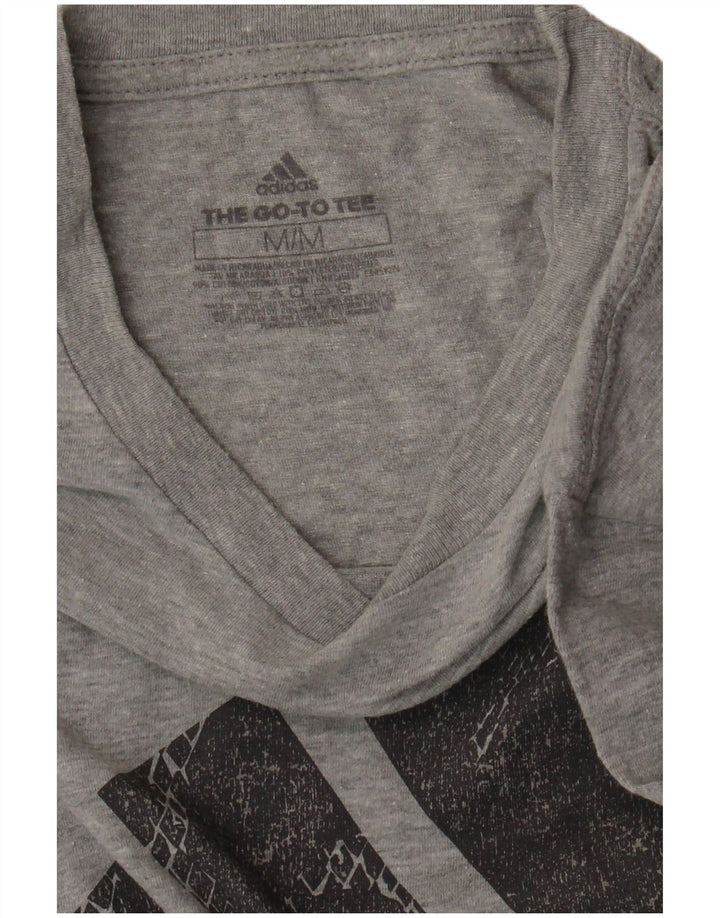 ADIDAS Grafisk T-shirt til mænd, mellemgrå bomuld