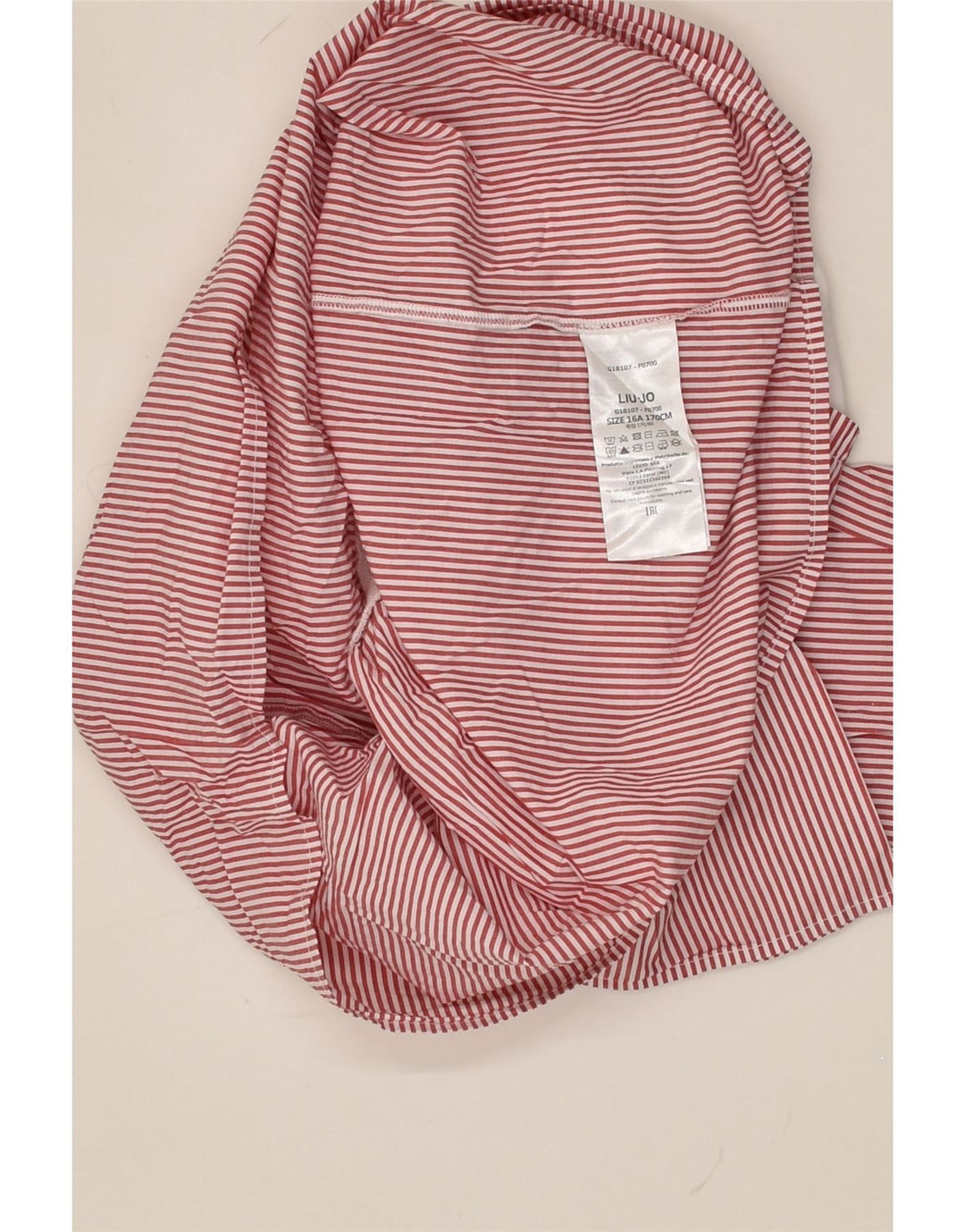 LIU JO Girls Blouse Top 15-16 Years Red Striped Cotton | Vintage Liu Jo | Thrift | Second-Hand Liu Jo | Used Clothing | Messina Hembry 