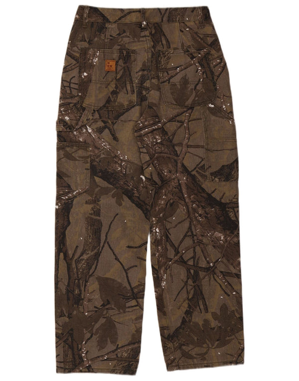 VINTAGE Straight Cargo bukser til mænd Medium W30 L27 Brown Floral