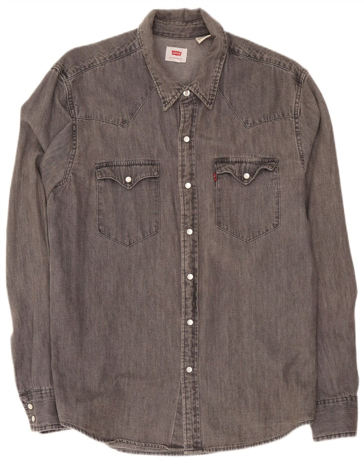 Levi's Denimskjorte til mænd mellemgrå bomuld