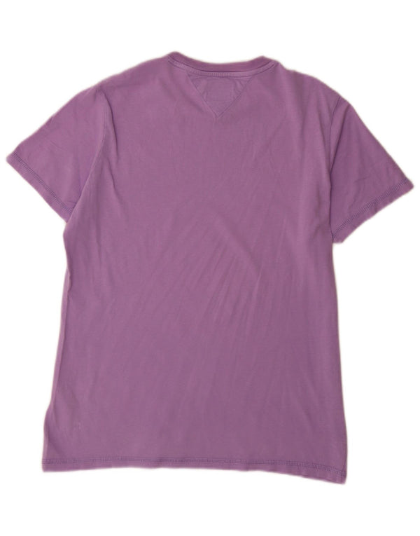 Tommy Hilfiger Herre T-shirt Top Medium Lilla Bomuld