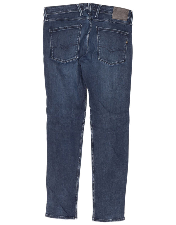 Replay Herre Anbass Slim Jeans W36 L32 Marineblå Bomuld