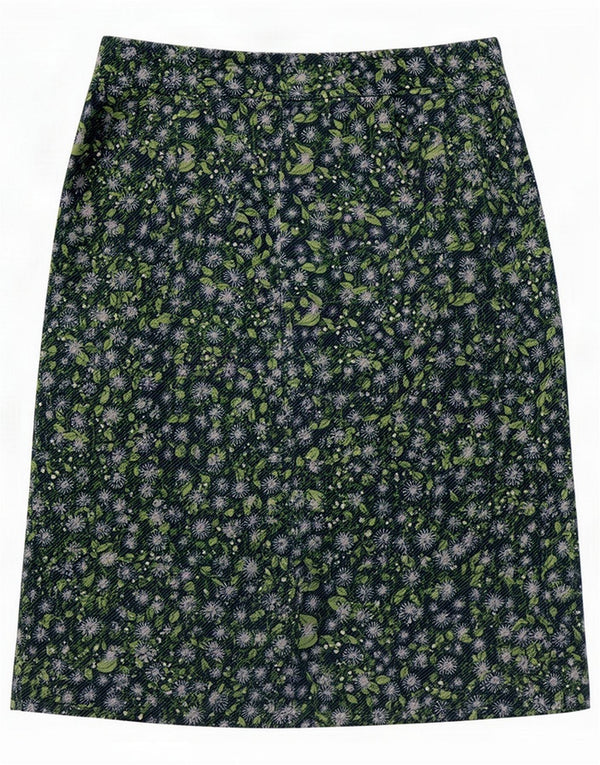White Stuff Lige nederdel til kvinder UK 8 Small W28 Blue Floral Cotton