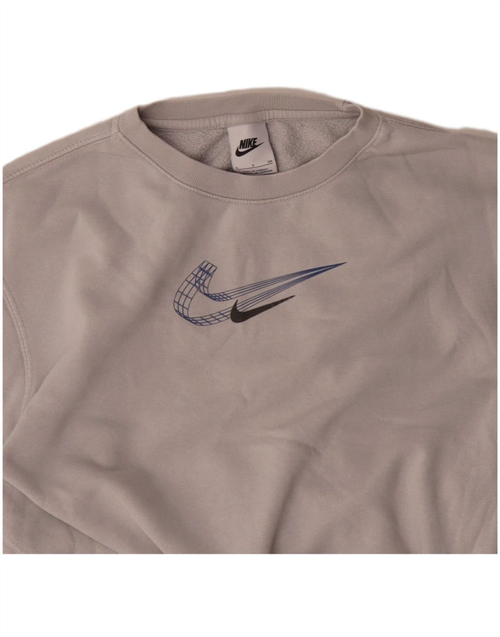 NIKE Sweatshirt Jumper UK 8 lille grå bomuld