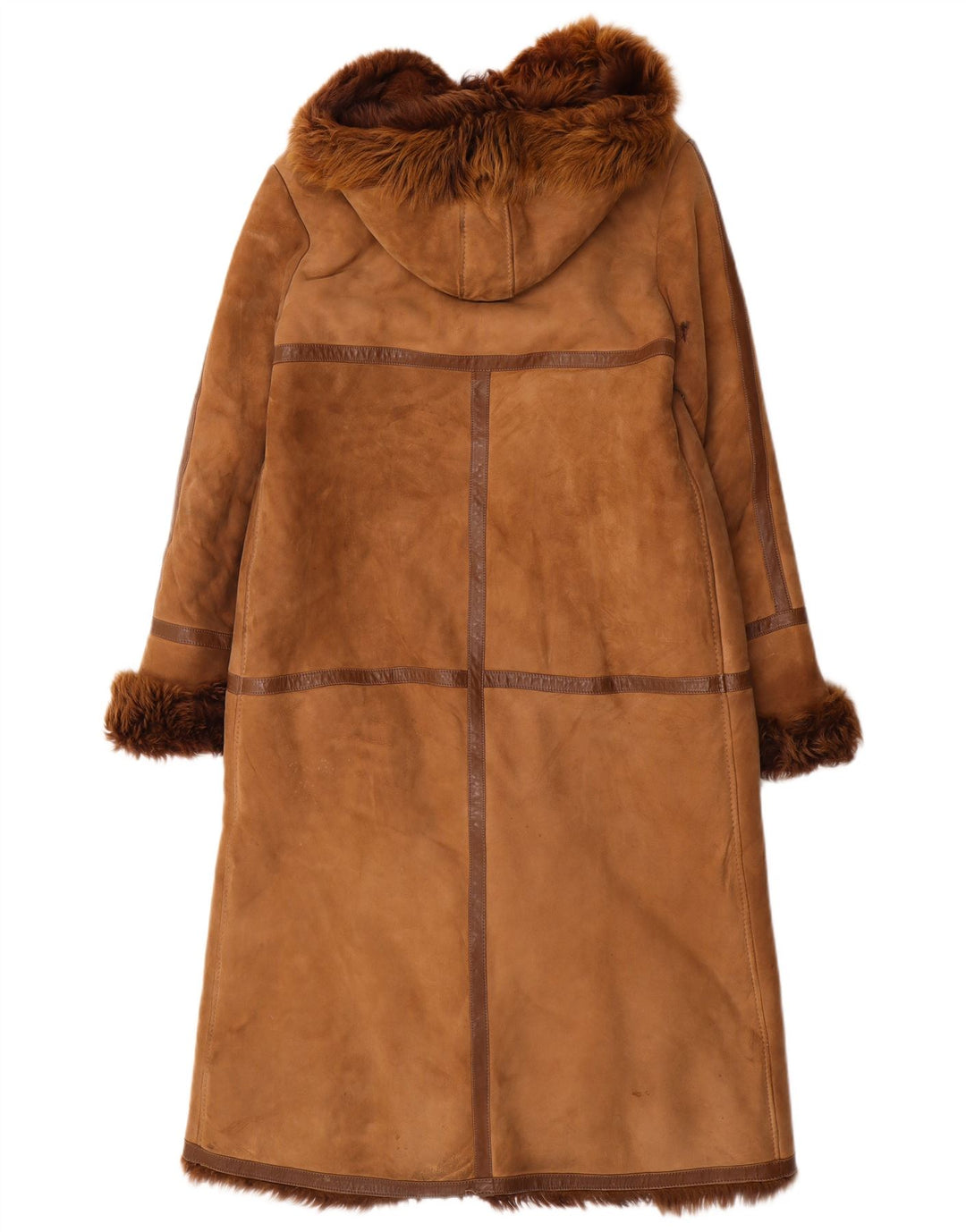 Vintage Dame Shearling Coat UK 14 Medium Brown