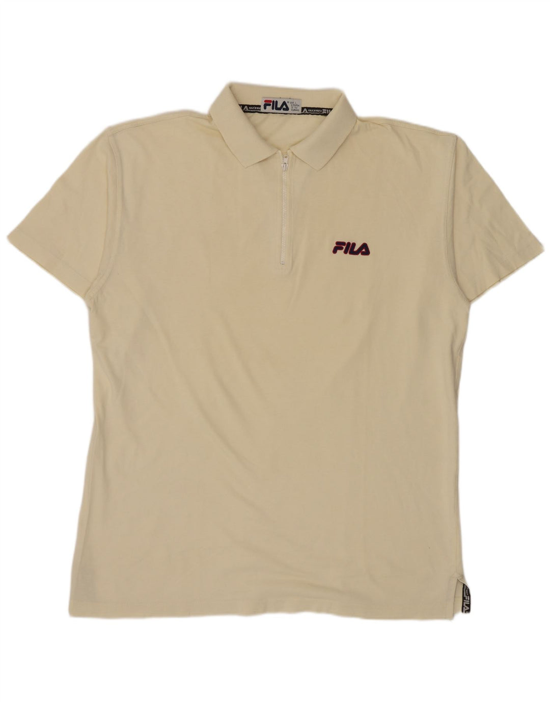 Fila Polo Shirt til mænd IT 52/54 Large Off White Bomuld