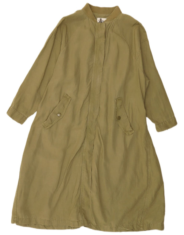 Zara Dame Oversized Overfrakke UK 14 Medium Khaki Lyocell