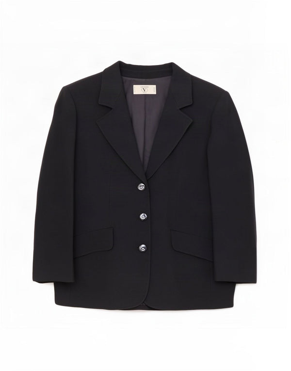 Valentino Dame 3 Button Blazer Jacket UK 16 Large Navy Blue Acetate