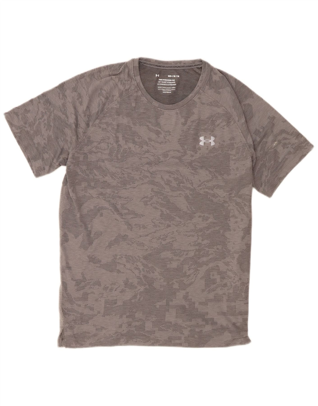 Under Armour Herre Heat Gear T-Shirt Top Medium Grey Camouflage