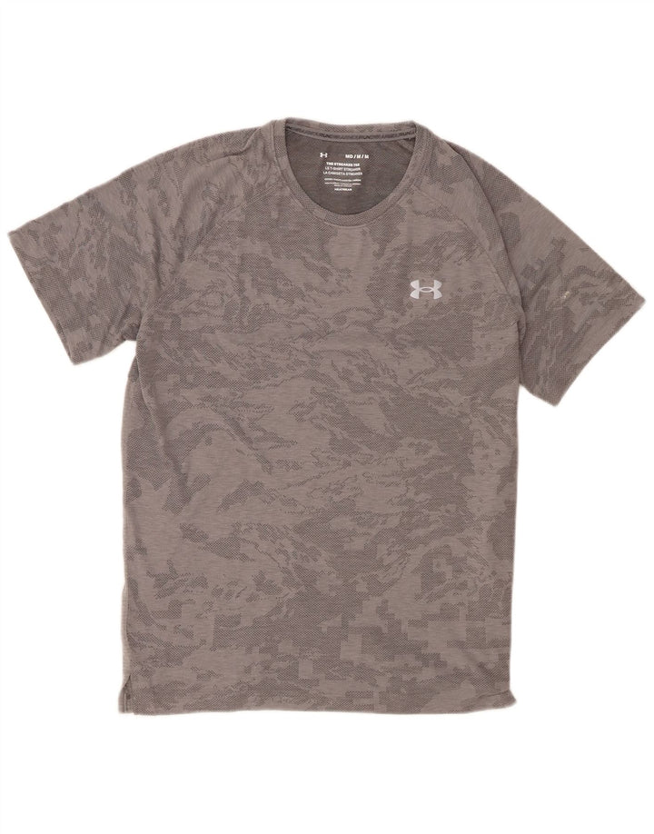 Under Armour Herre Heat Gear T-Shirt Top Medium Grey Camouflage