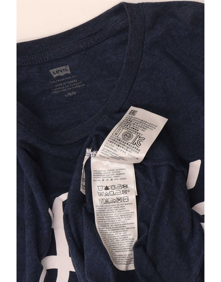 Levi's Herre grafisk T-shirt Top Stor marineblå bomuld