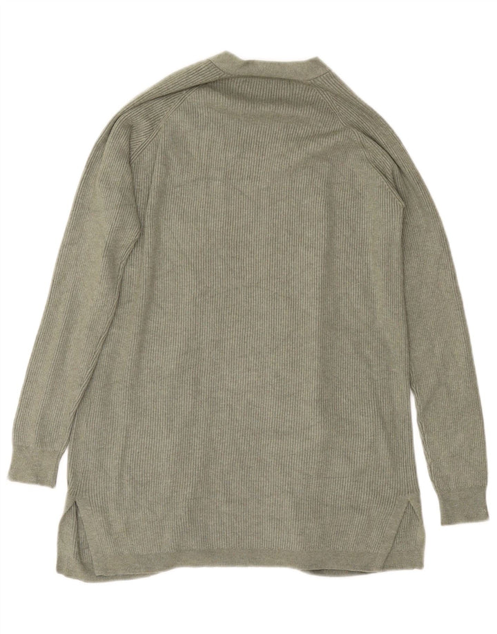 Marks & Spencer Womens Open Cardigan Sweater UK 10 Small Green Viscose