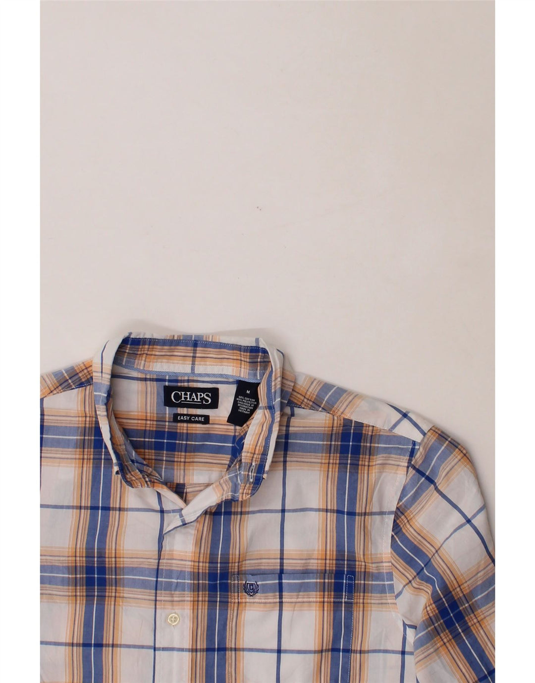 CHAPS Mens Short Sleeve Shirt Medium Multicoloured Plaid Cotton Vintage Chaps and Second-Hand Chaps from Messina Hembry 