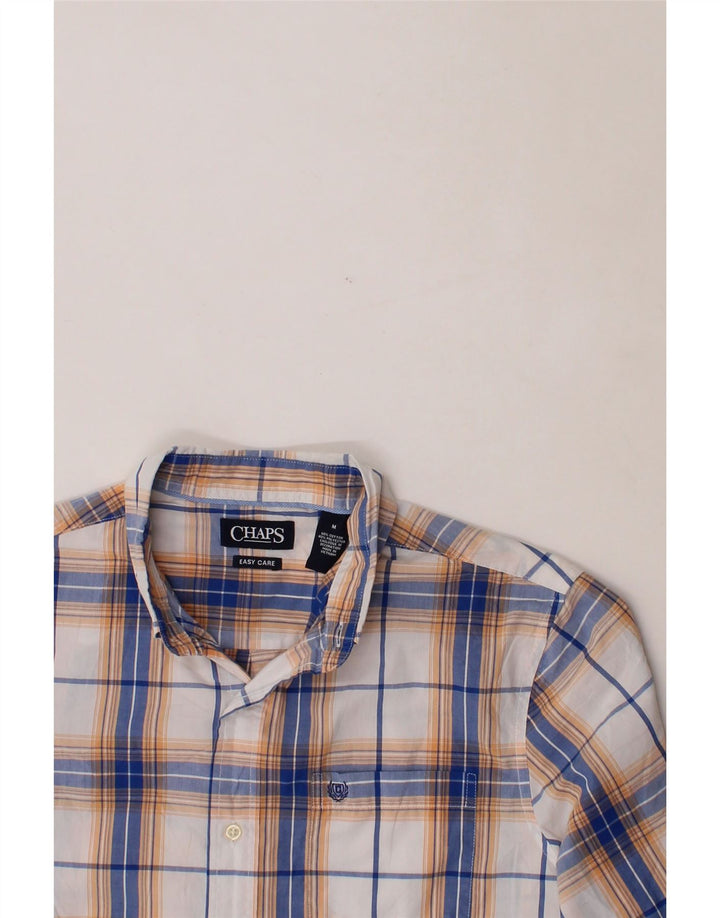 CHAPS Mens Short Sleeve Shirt Medium Multicoloured Plaid Cotton Vintage Chaps and Second-Hand Chaps from Messina Hembry 