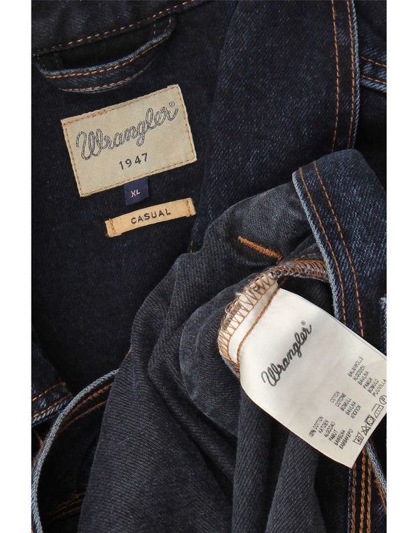 Wrangler Denimjakke til mænd UK 42 XL Navyblå bomuld