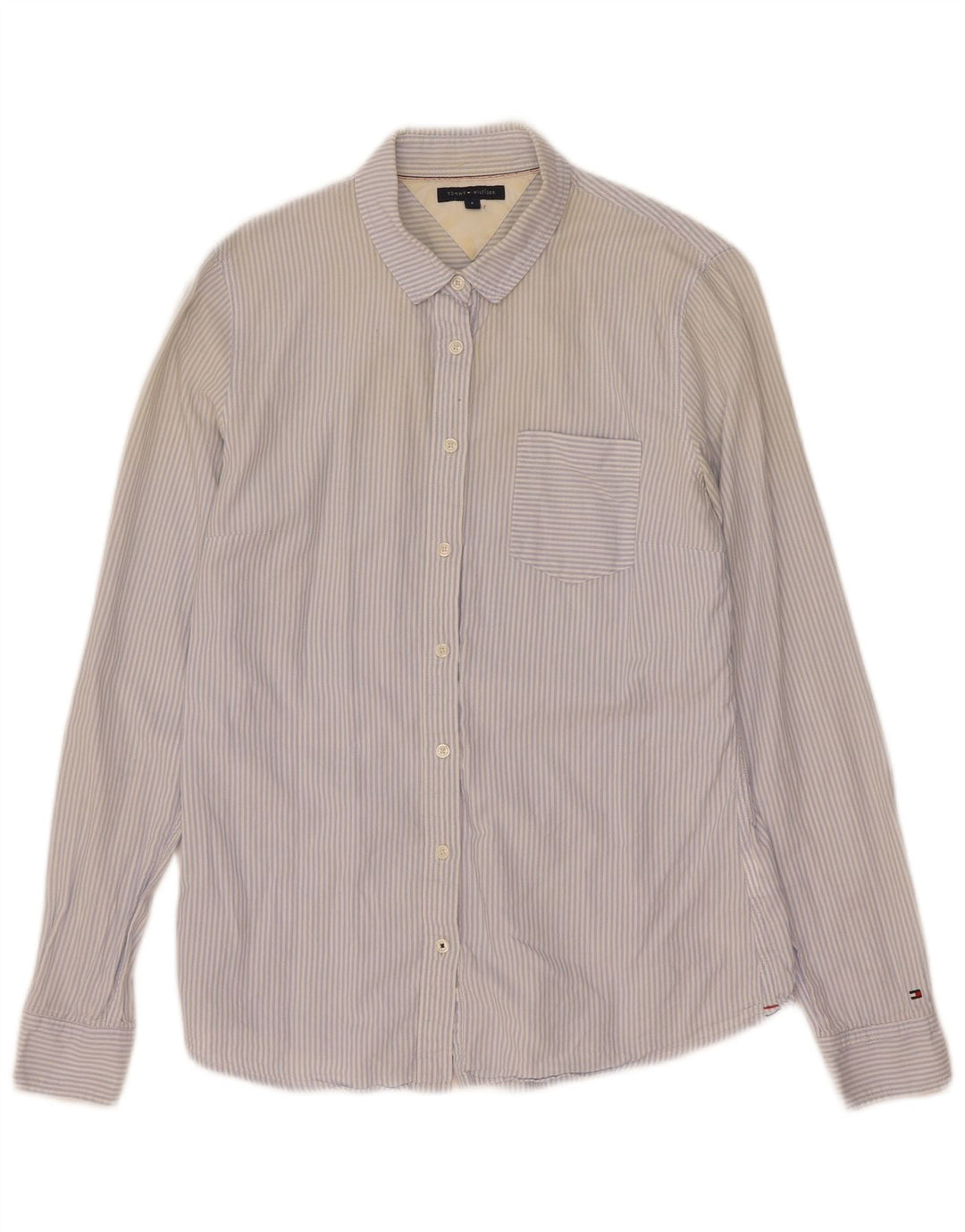 Tommy Hilfiger Dameskjorte US 6 Medium Blue Pinstripe Cotton