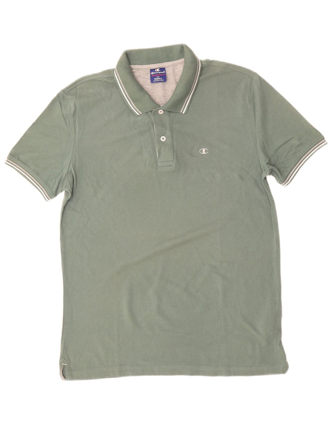 CHAMPION Mens Authentic Polo Shirt Small Green Cotton