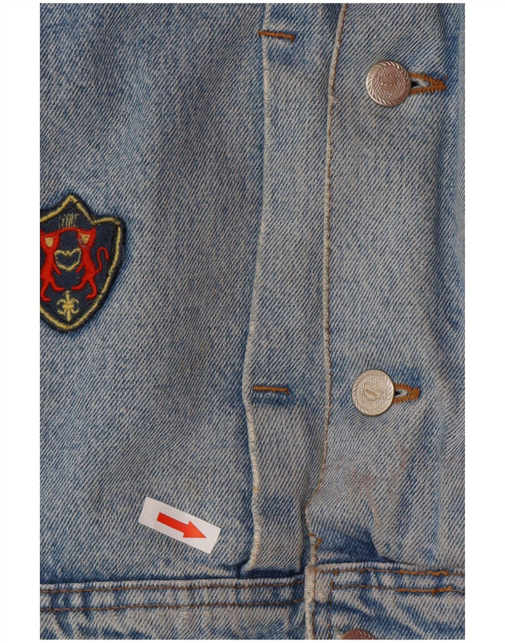 POP 84 Herre Denim Sherpa Jacket UK 38 Medium Blue
