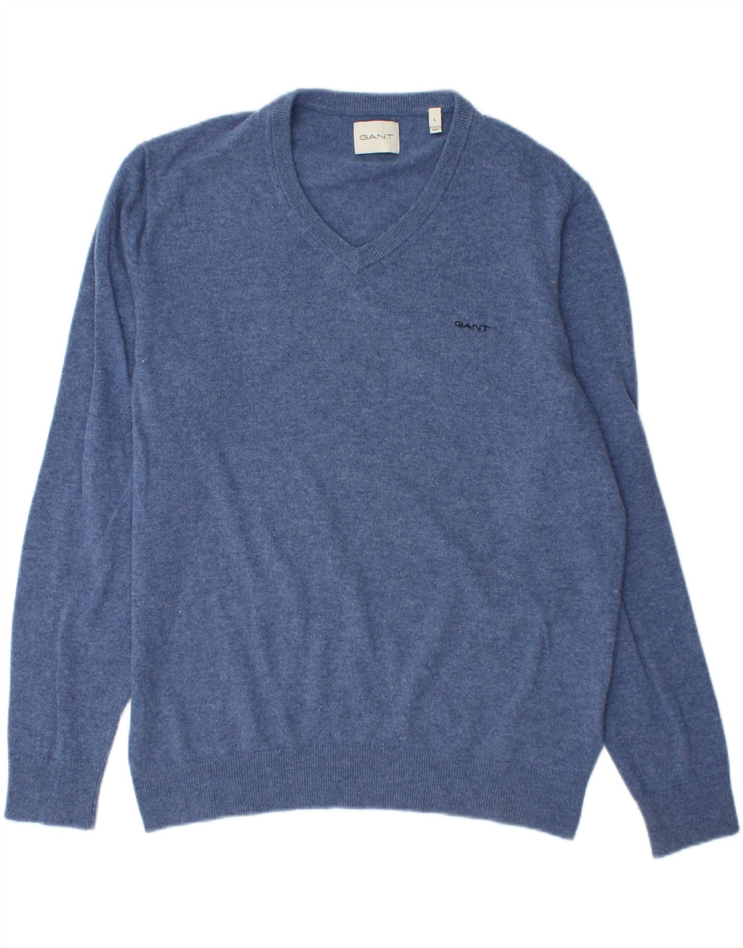 Gant Herre V-hals sweater Stor blå uld
