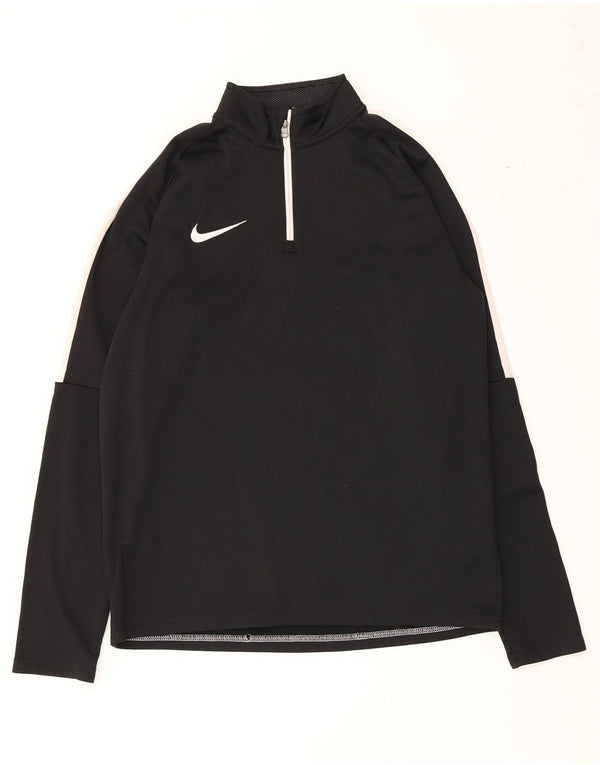 Nike Herre Dri Fit Pullover med lynlås-hals Træningsdragt Top Medium Sort Colourblock