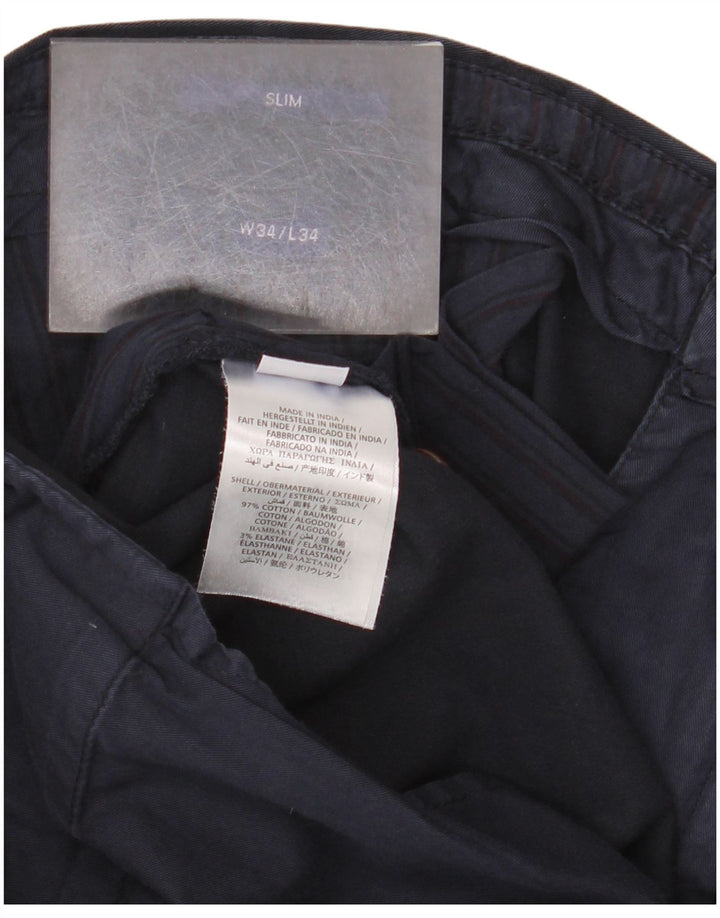 Gant Herre Slim Chino Bukser W34 L34 Marineblå Bomuld