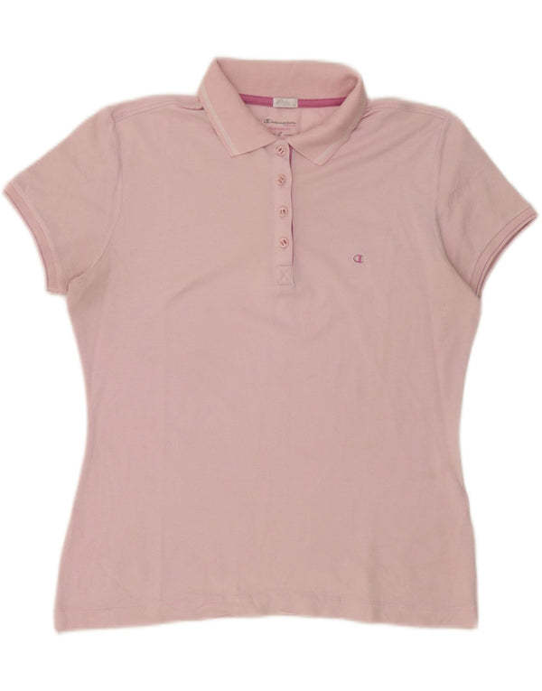 Champion Womens Heritage Polo Shirt UK 14 Large Pink