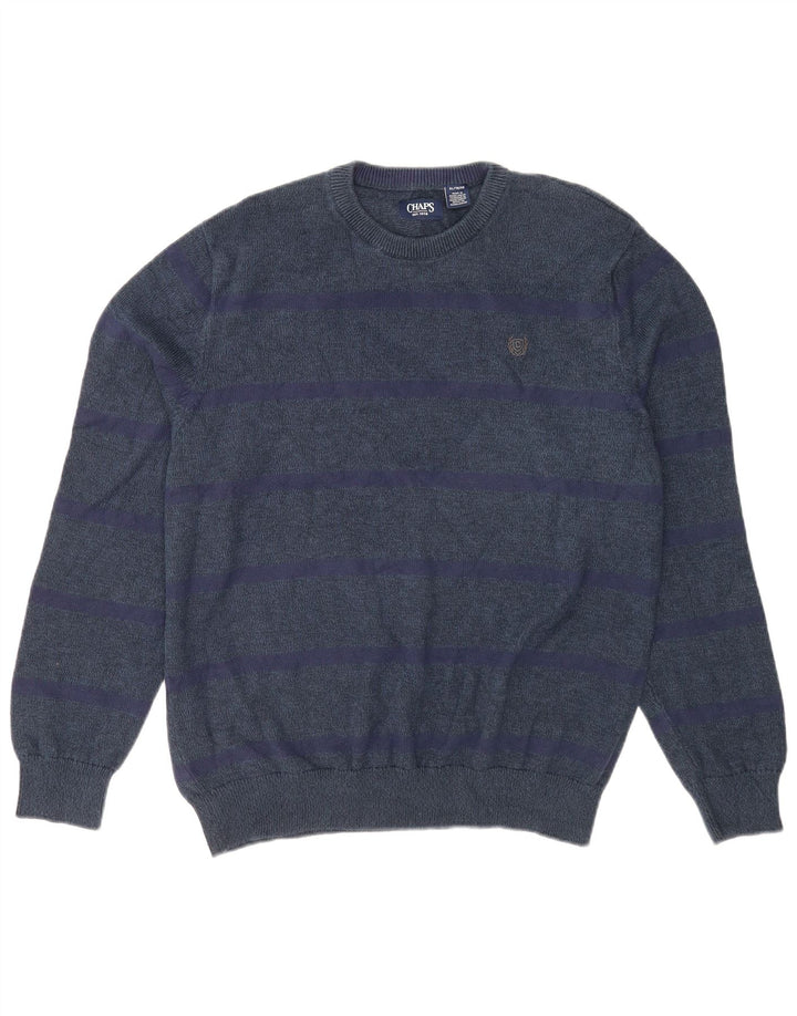 Chaps Herre Crew Neck Jumper Sweater XL Navy Blue Bomuld