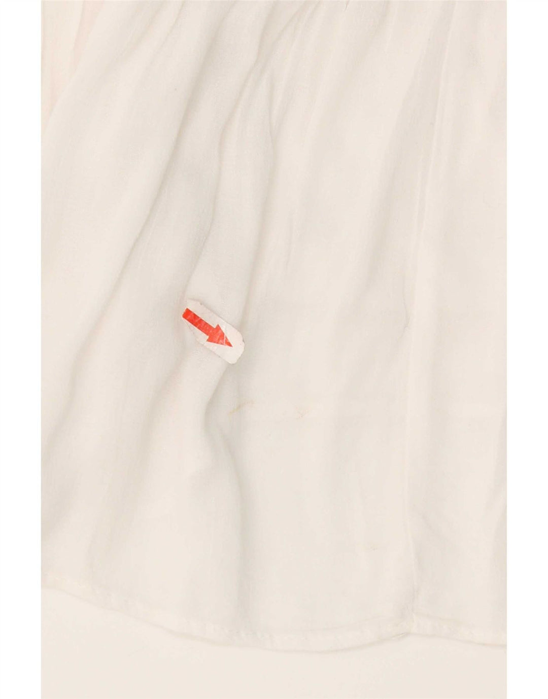 Zara Womens Front Tie Batwing Bluse Top UK 12 Medium White Bomuld