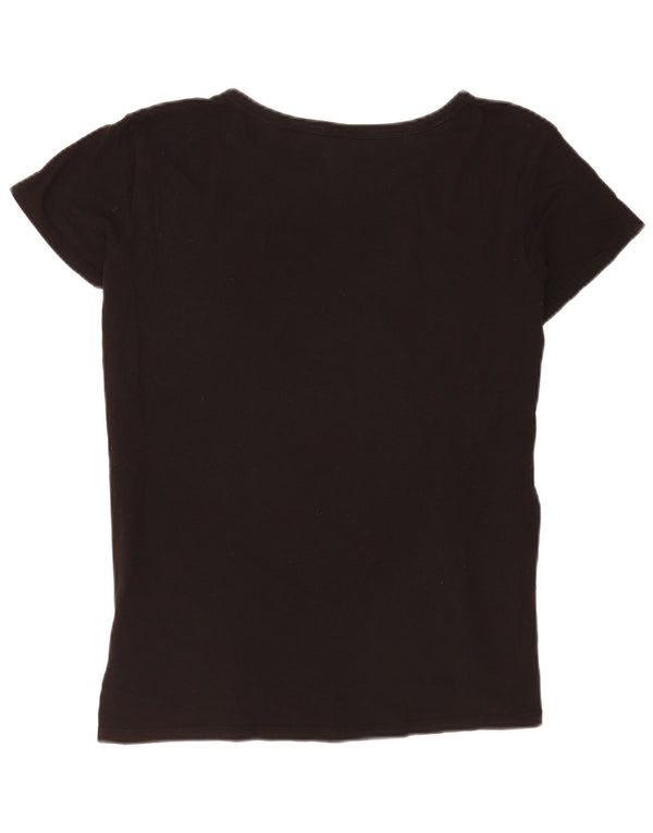 G-Star Womens Regular Graphic T-Shirt Top UK 14 Large Black Bomuld