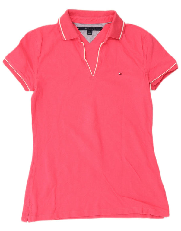 Tommy Hilfiger Dame Polo Shirt UK 10 Small Pink Bomuld