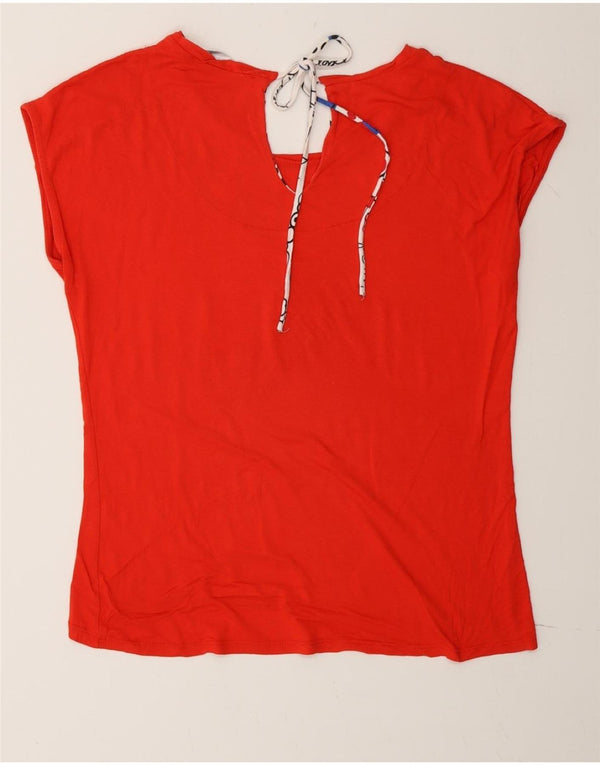 Desigual Dame Grafisk T-Shirt Top UK 16 Stor Rød