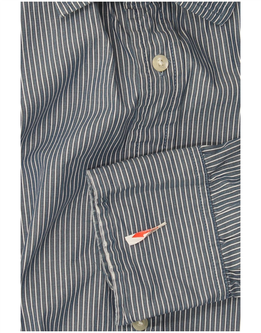 Tommy Hilfiger Herre Custom Fit skjorte Medium marineblå nålestribet bomuld