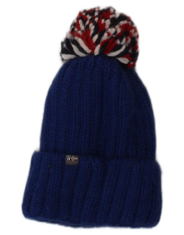 NAPAPIJRI Boys Graphic Knit Beanie Hat 2-3 Years Blue Winter