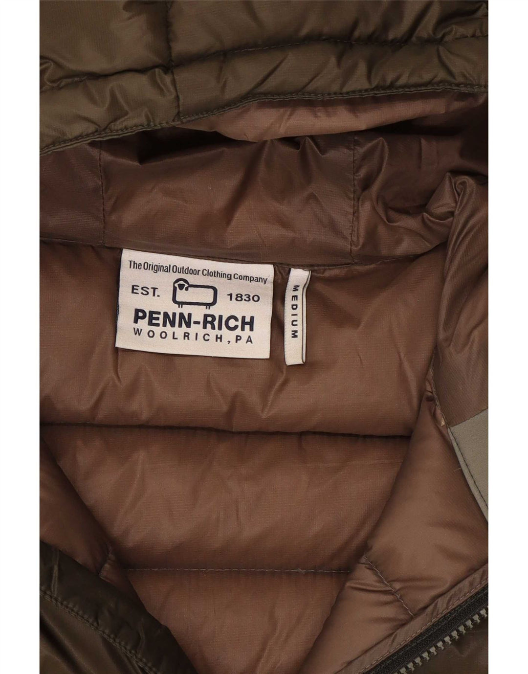 Woolrich Herre Penn-Rich grafisk polstret jakke UK 38 Medium Khaki