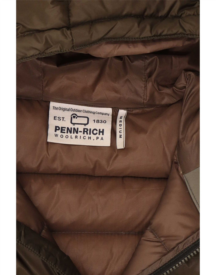 Woolrich Herre Penn-Rich grafisk polstret jakke UK 38 Medium Khaki