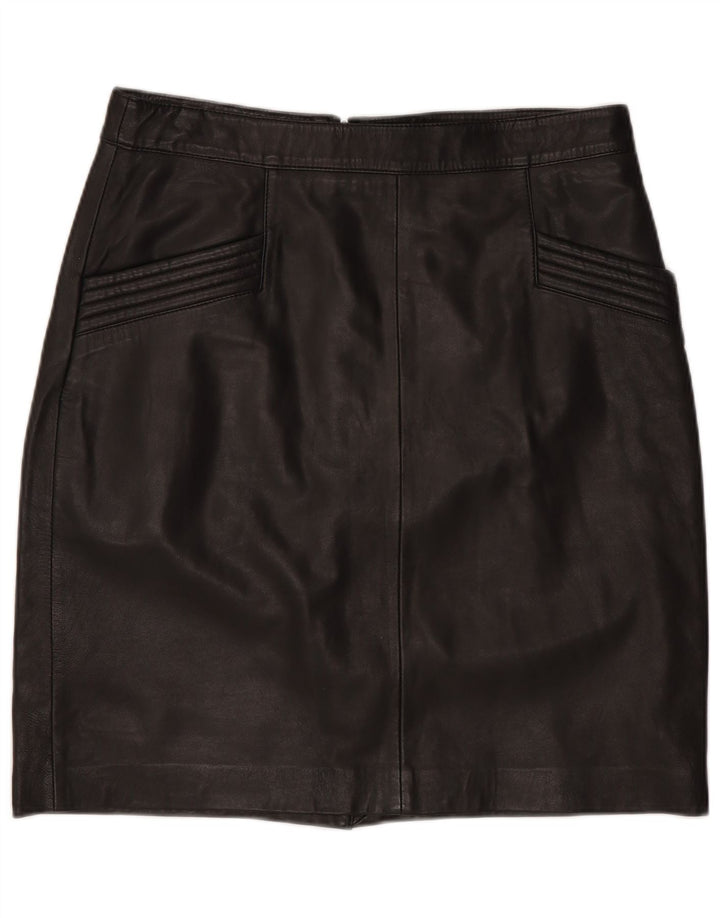 B.Young Womens Mini Læder Nederdel EU 38 Medium W30 Sort Læder