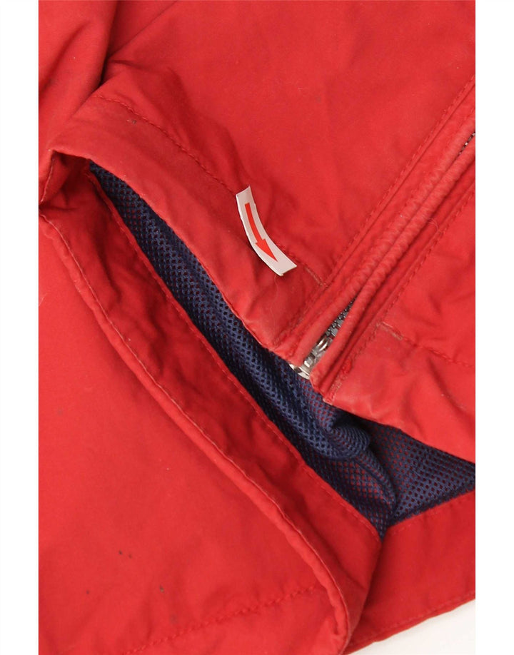 Napapijri Herre Hooded Grafisk Anorak Jacket UK 38 Medium Rød Polyamid