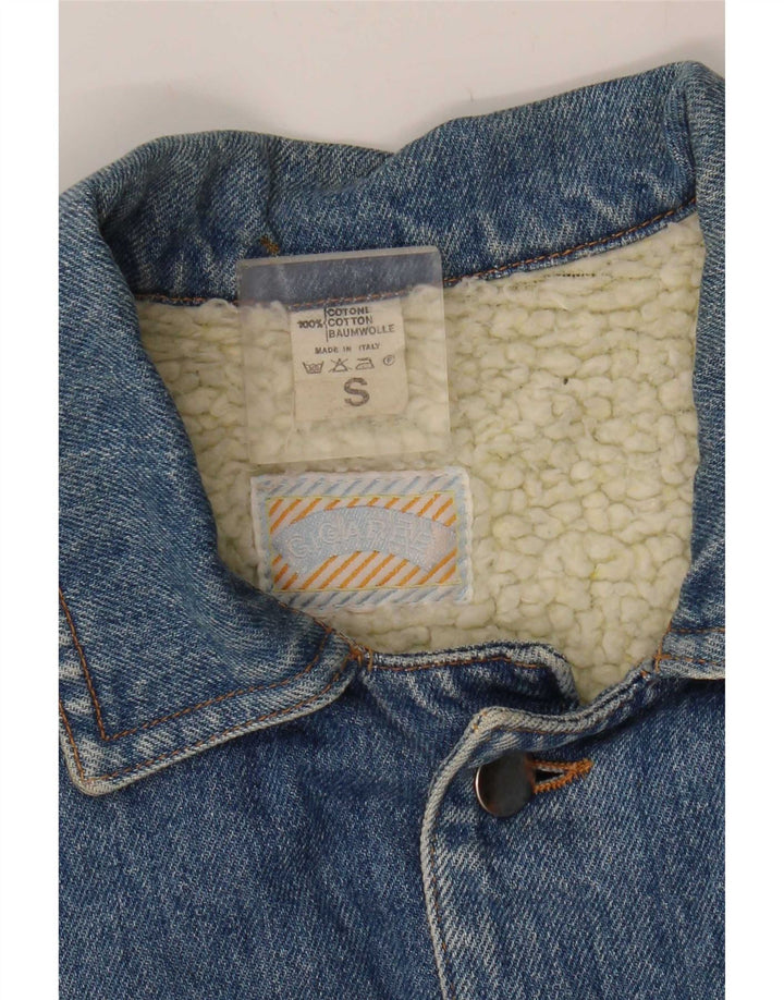 Vintage Herre denimjakke UK 36 Small Blue Cotton