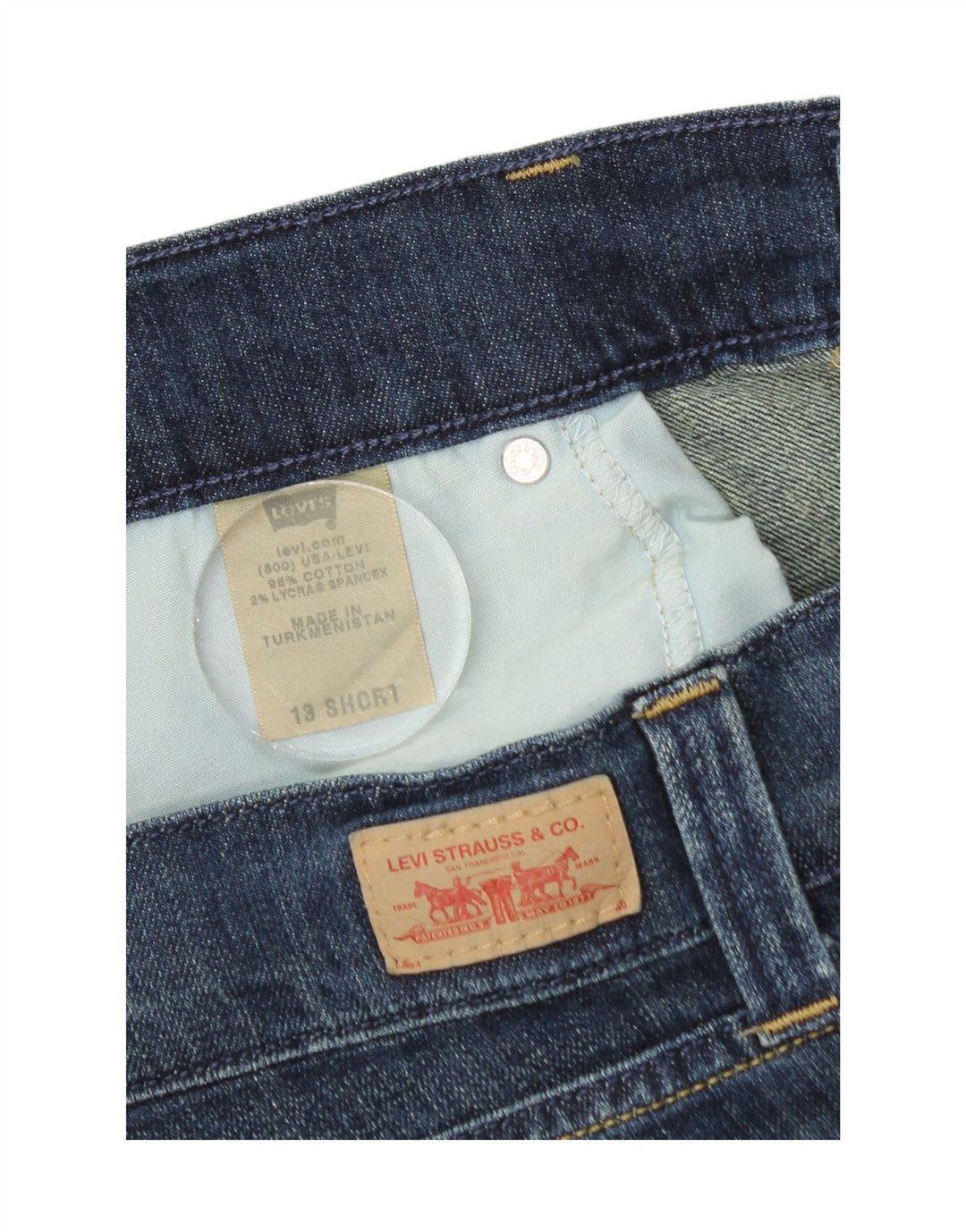 LEVI'S Womens 504 vippede lige jeans US 13 Large W34 L30 Blå Bomuld