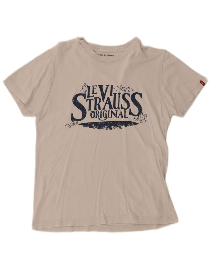 Levi's Dame Grafisk T-Shirt Top UK 10 Small White