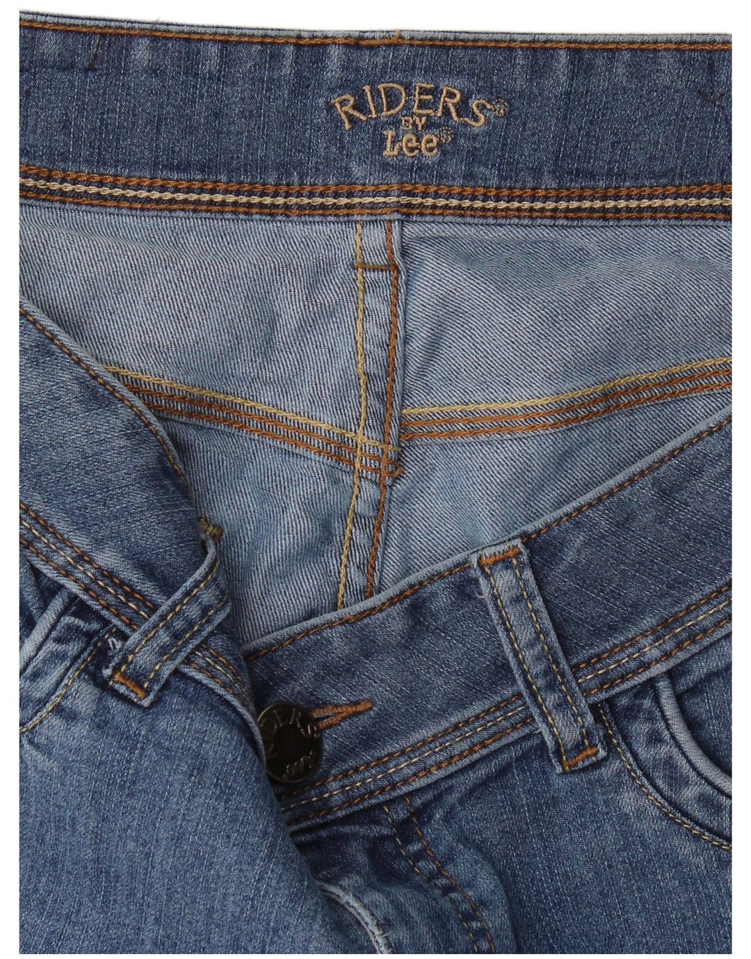Lee Womens Riders Denim Shorts W34 Large Blue