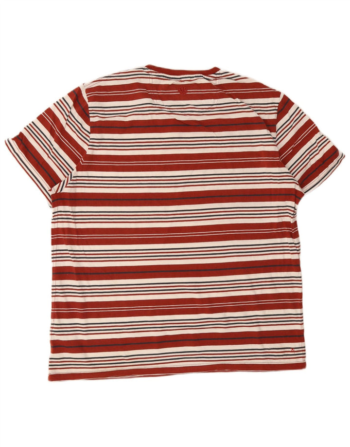 Fat Face Herre T-Shirt Top Stor rødstribet bomuld
