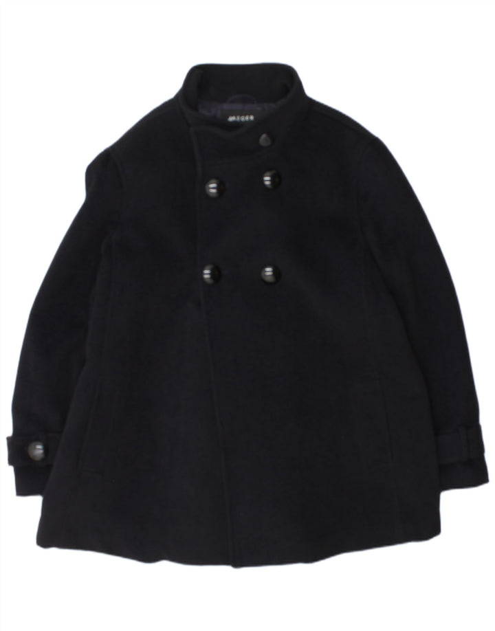 Jaeger Womens Pea Coat UK 18 XL Navy Blue Angora